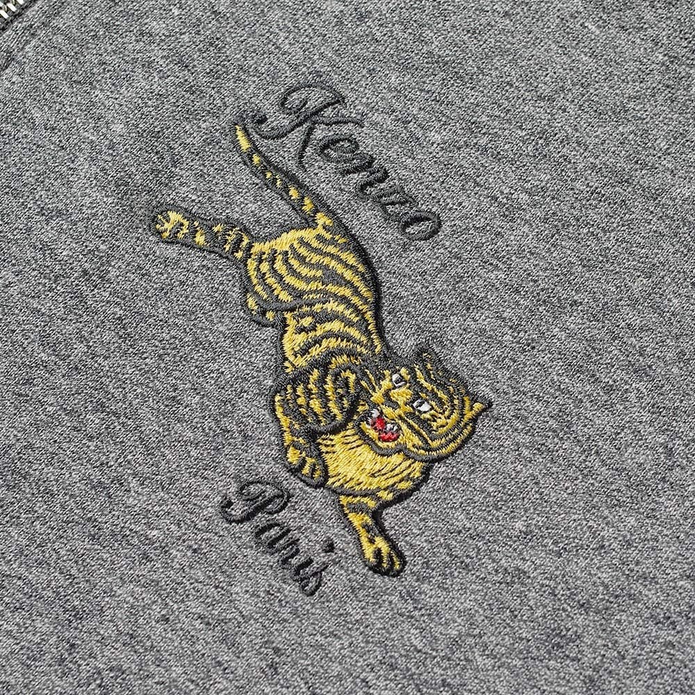 Kenzo Men&#39;s Jumping Tiger Half Zip Hoodie Grey