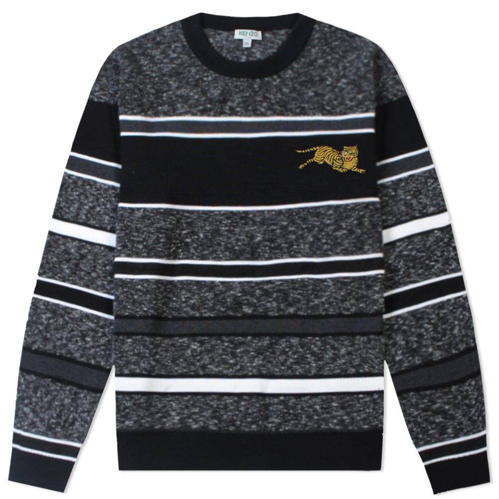 Kenzo Men&#39;s Jumping Tiger Knitted Jumper Grey