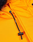 Kenzo Men's Padded Fur Hooded Parka Jacket Orange