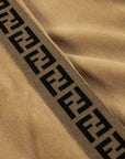 Fendi Boys Velvet Velour Logo Shorts Beige