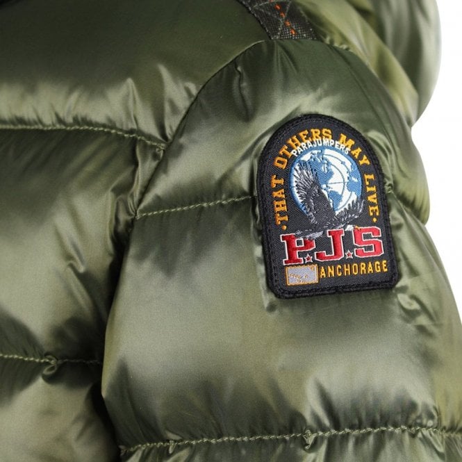 Parajumpers Boy&#39;s Pharrell Hooded Puffa Jacket Khaki