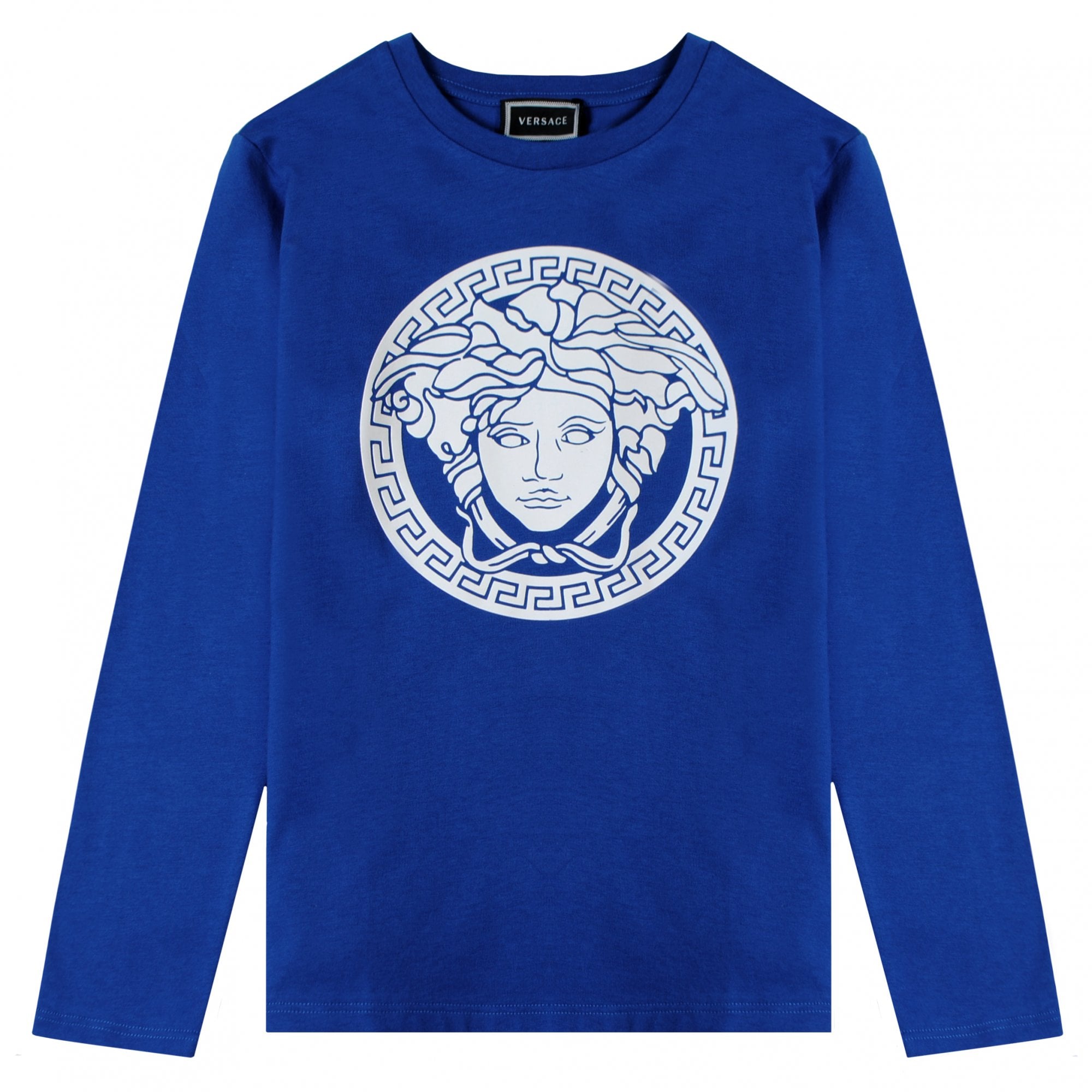 Young Versace Boys Medusa Print T-Shirt Blue