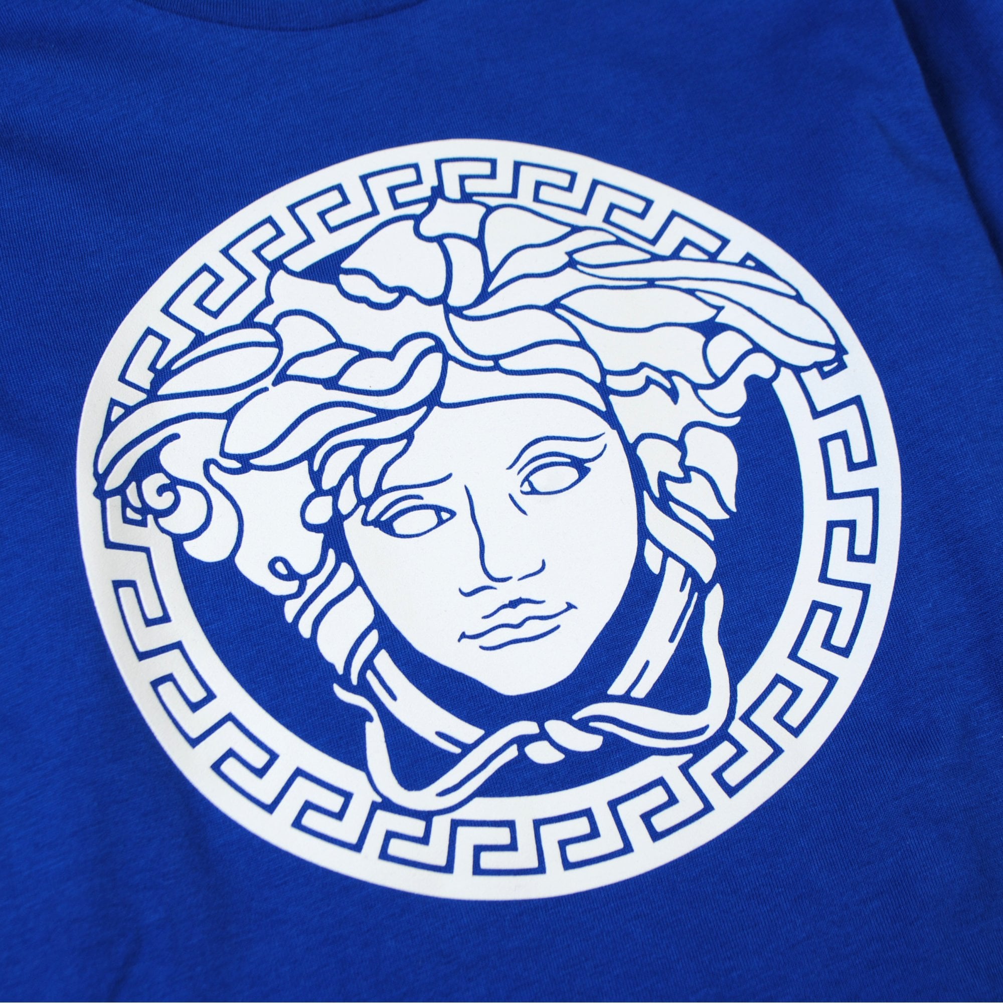 Young Versace Boys Medusa Print T-Shirt Blue