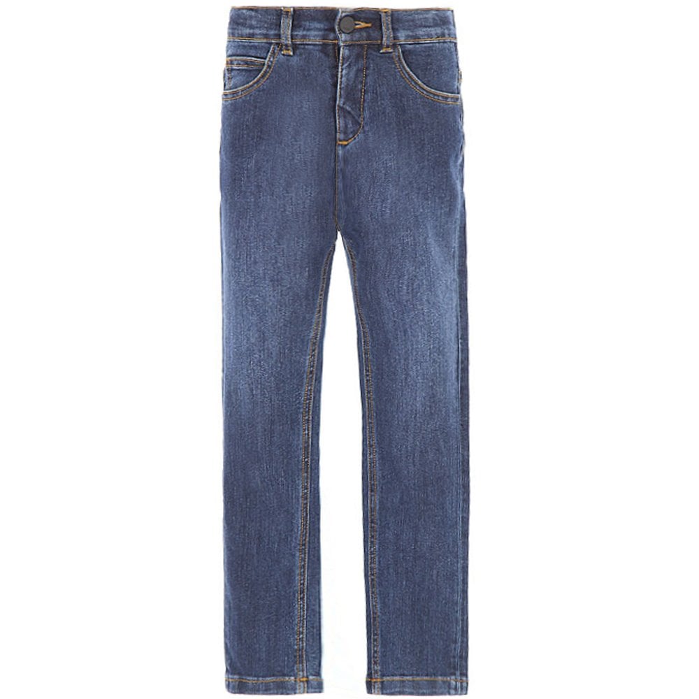 Fendi Boys Classic Logo Denim Jeans Blue