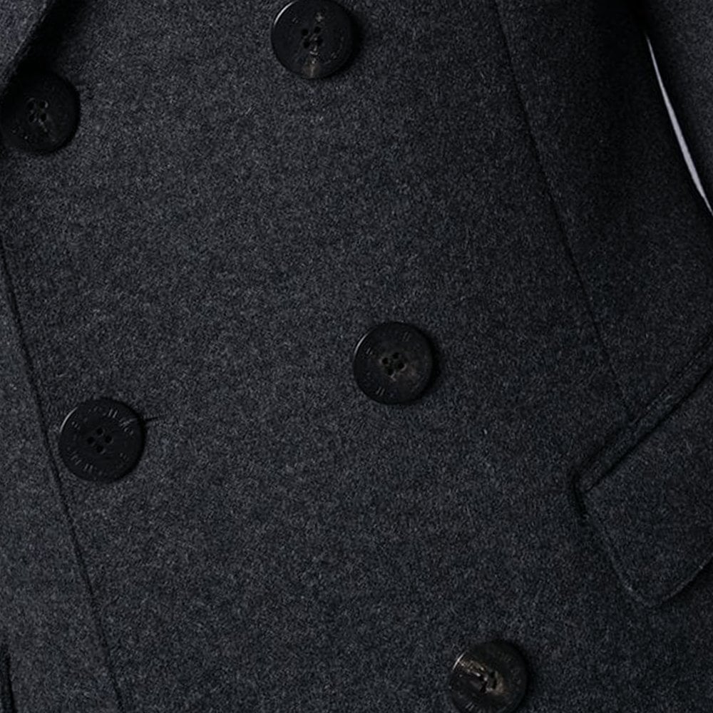 Neil Barrett Men&#39;s Double Breasted Wool Great Jacket Grey