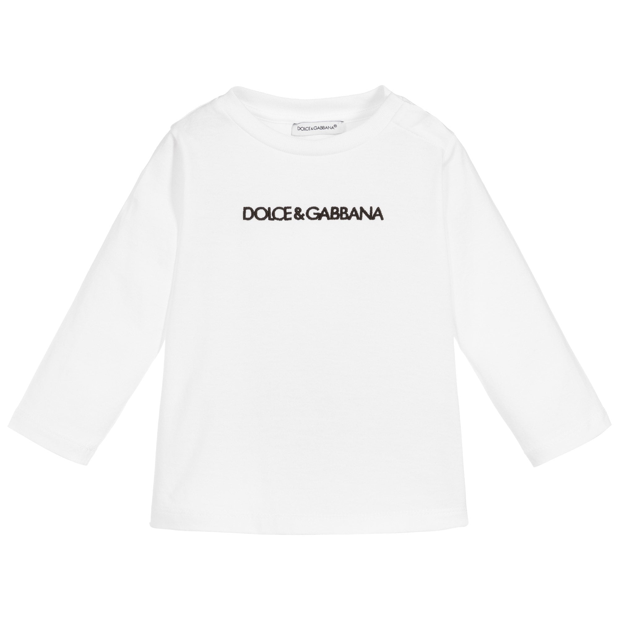 Dolce &amp; Gabbana Baby Boys Logo Print Long-Sleeved T-Shirt White