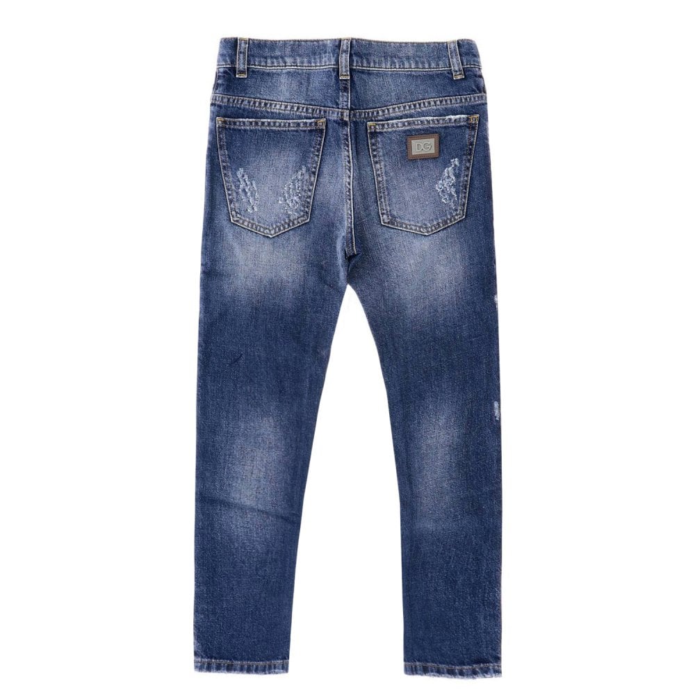 Dolce &amp; Gabbana Boys Distressed Jeans Blue