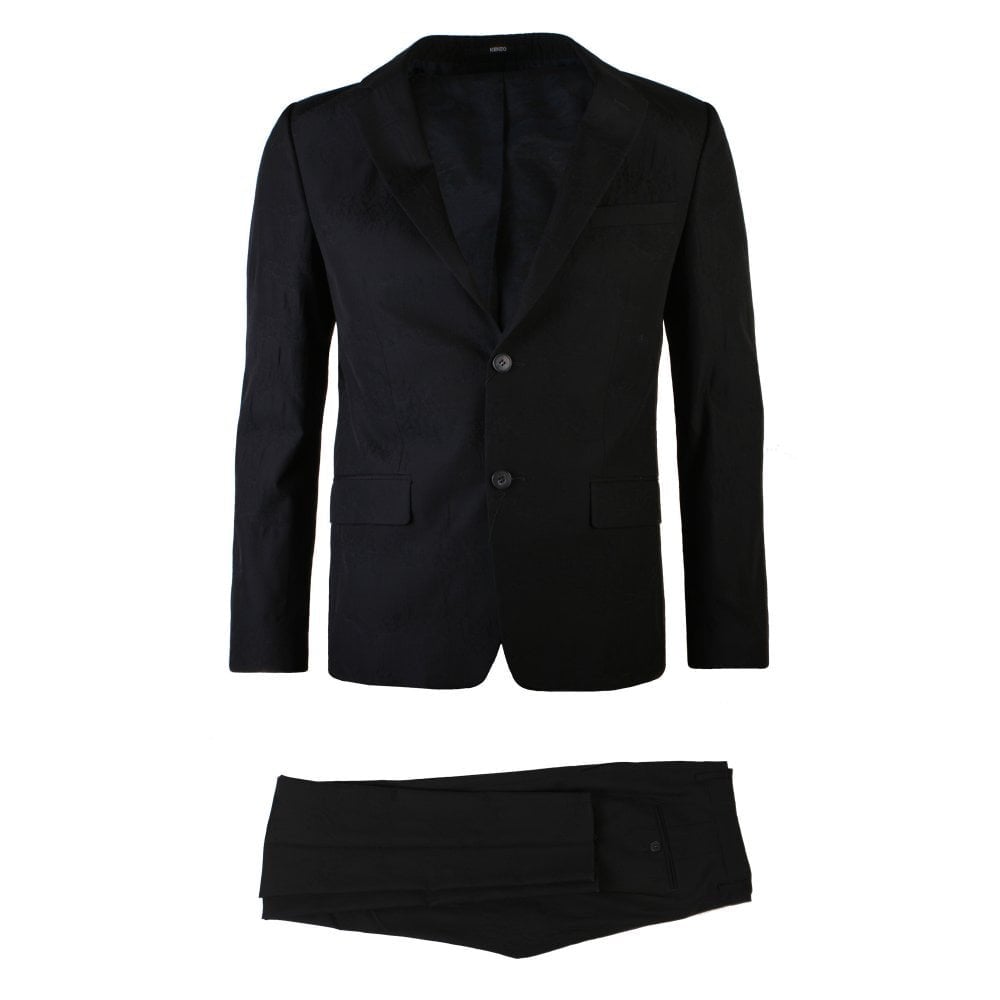 Kenzo Men&#39;s Textured Pattern Suit Black