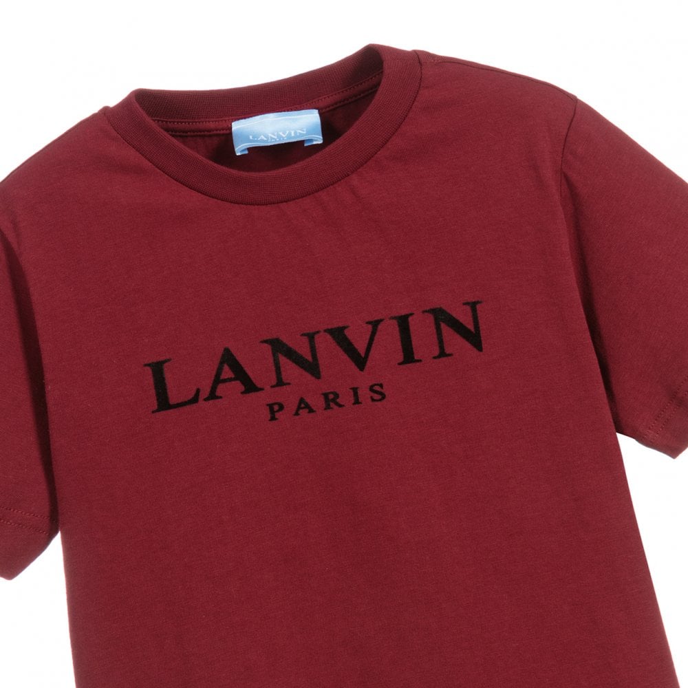 Lanvin Paris Boys Logo T-Shirt Burgundy