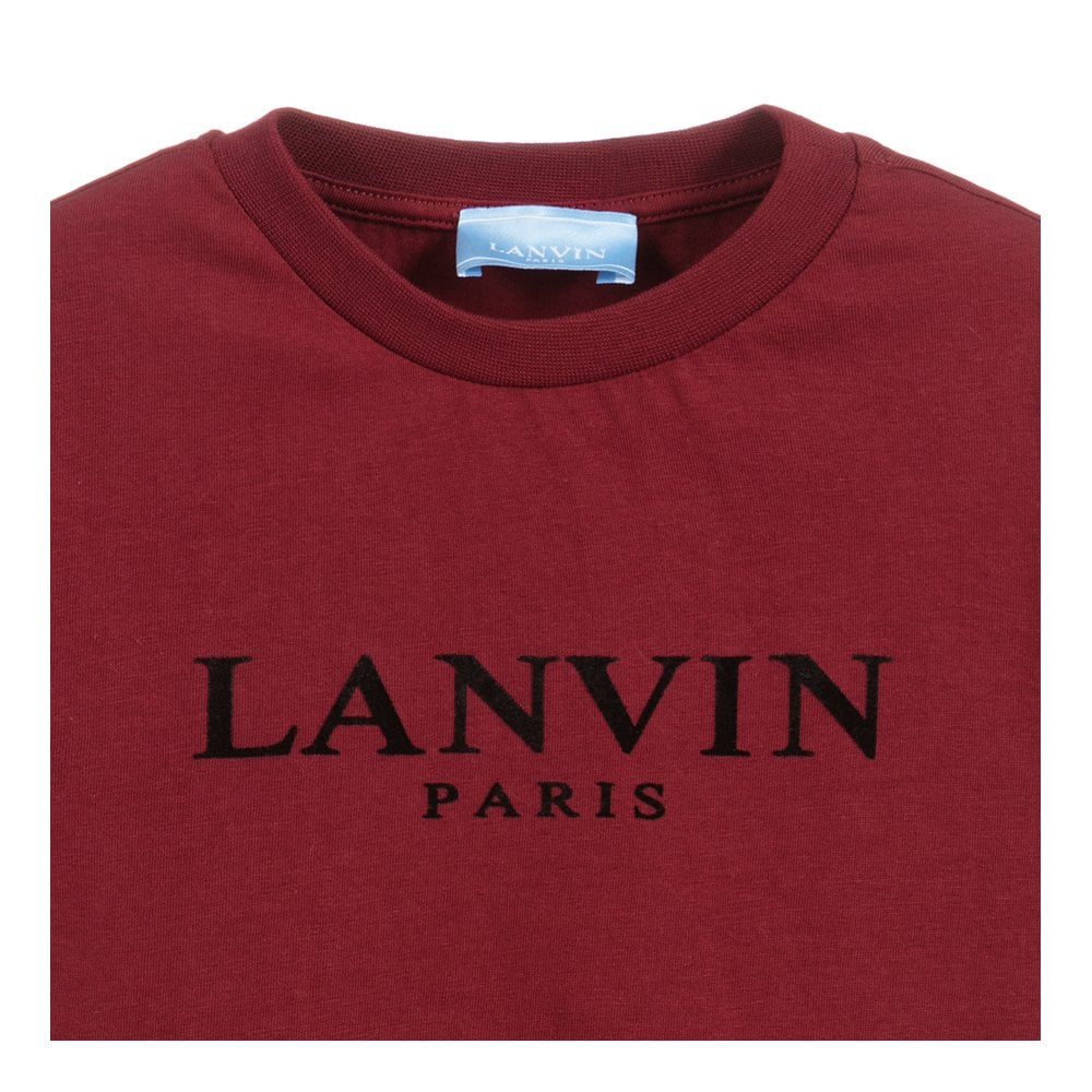 Lanvin Paris Boys Logo T-Shirt Burgundy