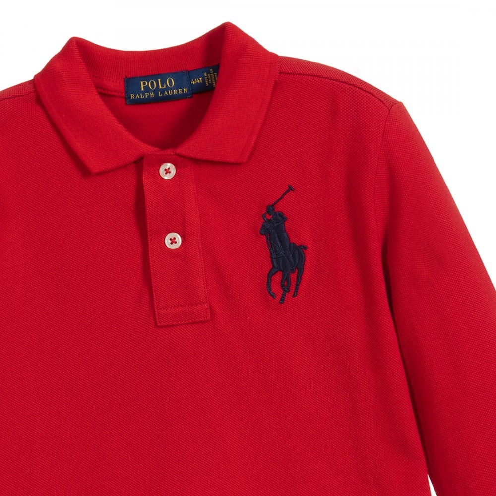 Ralph Lauren Boy&#39;s Cotton Piqué Polo L/s Red