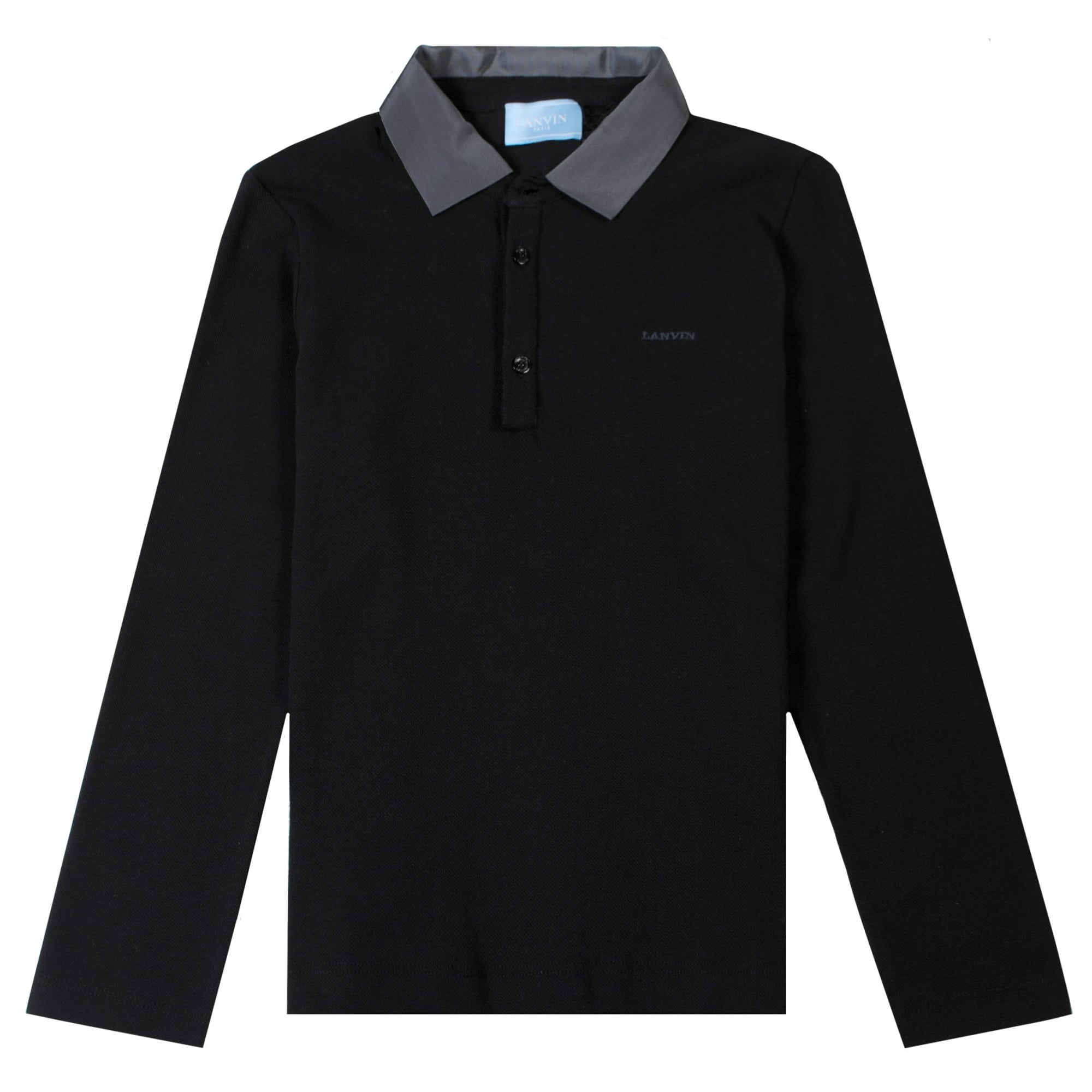 Lanvin Paris Boys Long Sleeve Polo Black