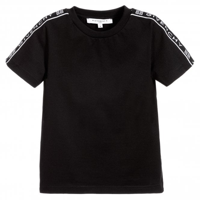 Givenchy Boys Tape Logo T-Shirt Black