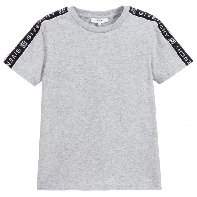 Givenchy Boys Tape Logo T-Shirt Grey