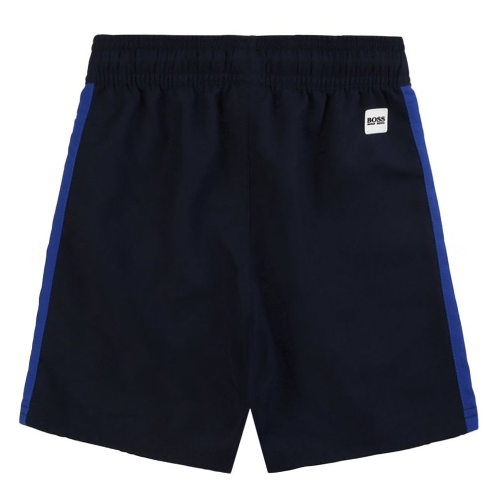 Hugo Boss Boys Logo Print Swimshorts Navy