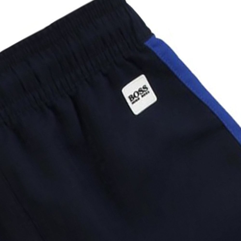 Hugo Boss Boys Logo Print Swimshorts Navy