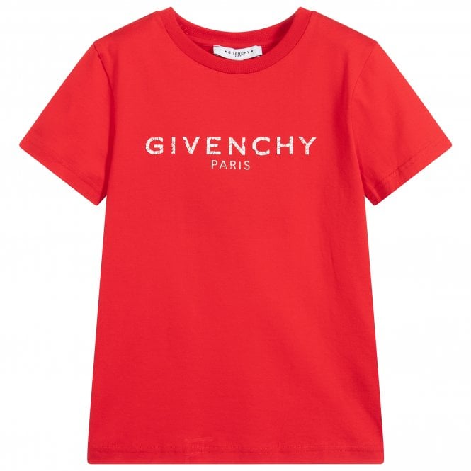 Givenchy Boys Logo Print T-Shirt Red