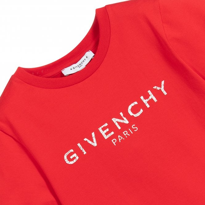 Givenchy Boys Logo Print T-Shirt Red