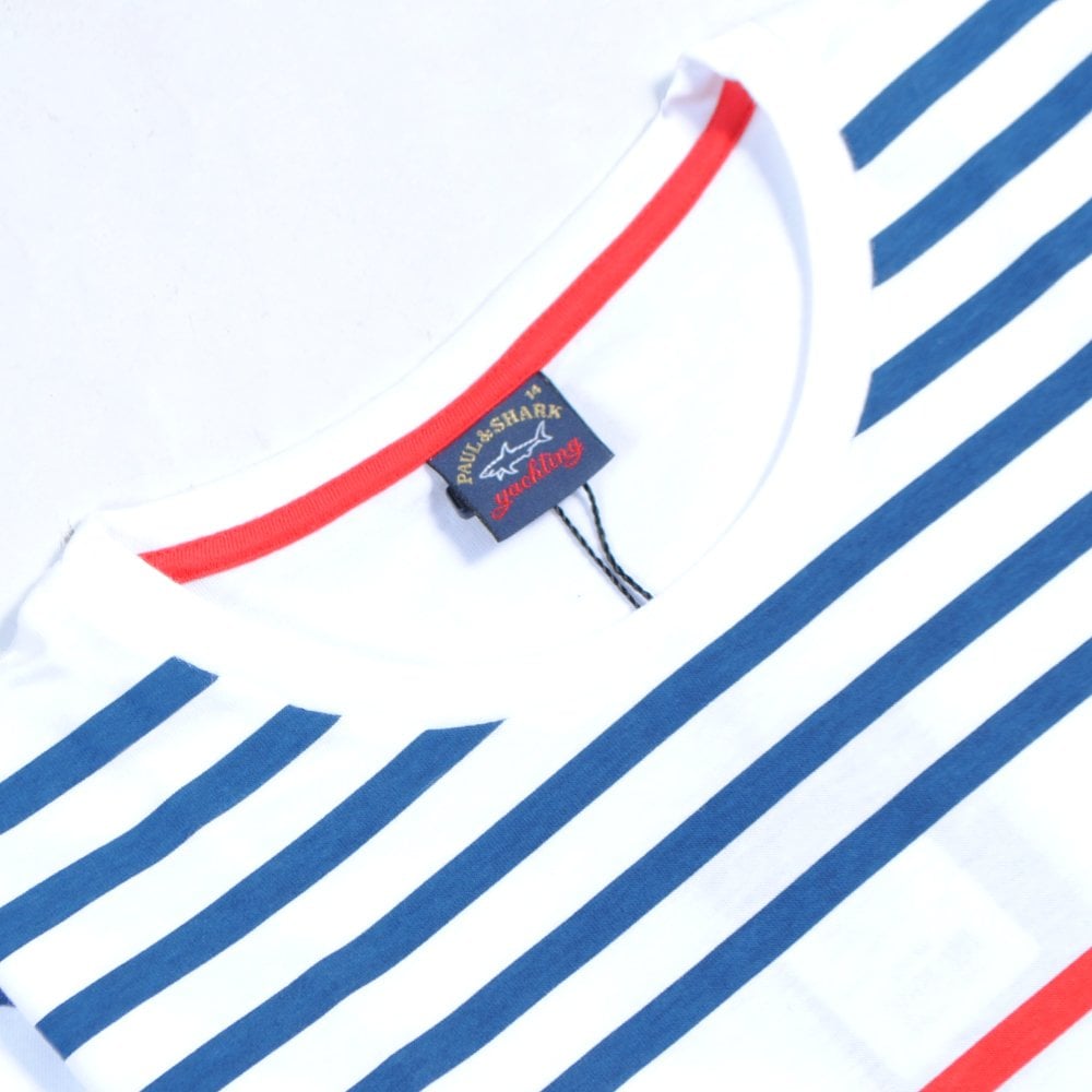 Paul &amp; Shark Boy&#39;s Stripped T-Shirt White