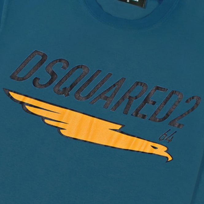 DSquared2 Men&#39;s Graphic Print 64 T-Shirt Blue