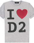 DSquared2 Men's 'I Love D2' Print T-Shirt Grey