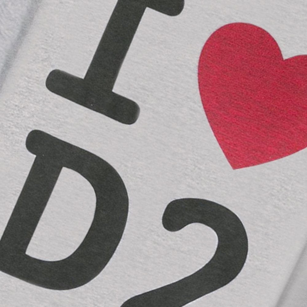 DSquared2 Men&#39;s &#39;I Love D2&#39; Print T-Shirt Grey