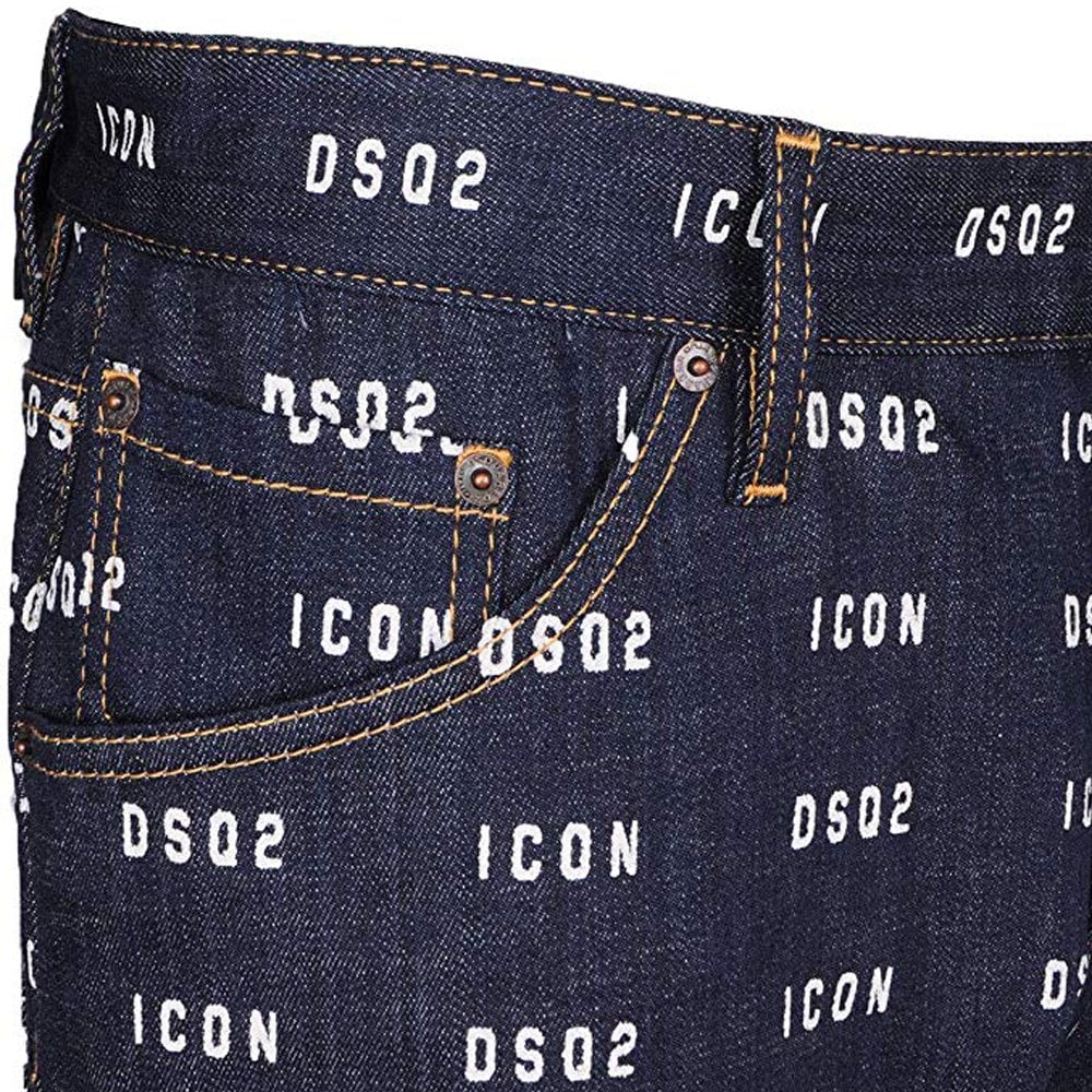 Dsquared2 Men&#39;s ICON Logo Denim Shorts Navy