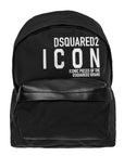 DSquared2 Men's ICON Slogan Nylon Backpack Black