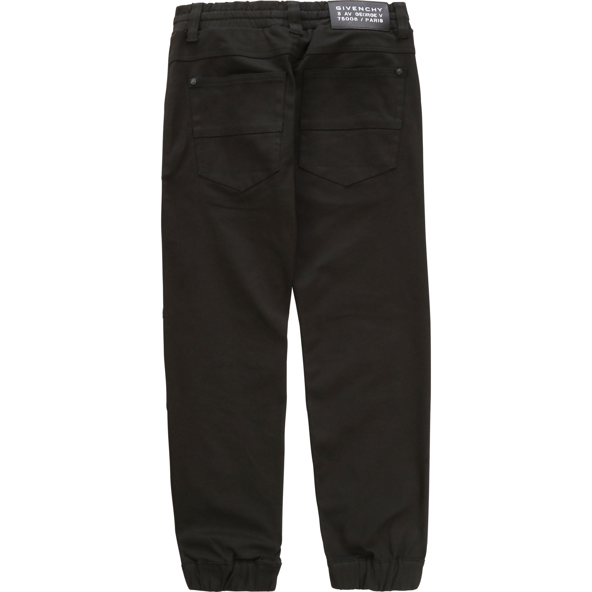 Givenchy Boys Twill Drawstring Trousers Black