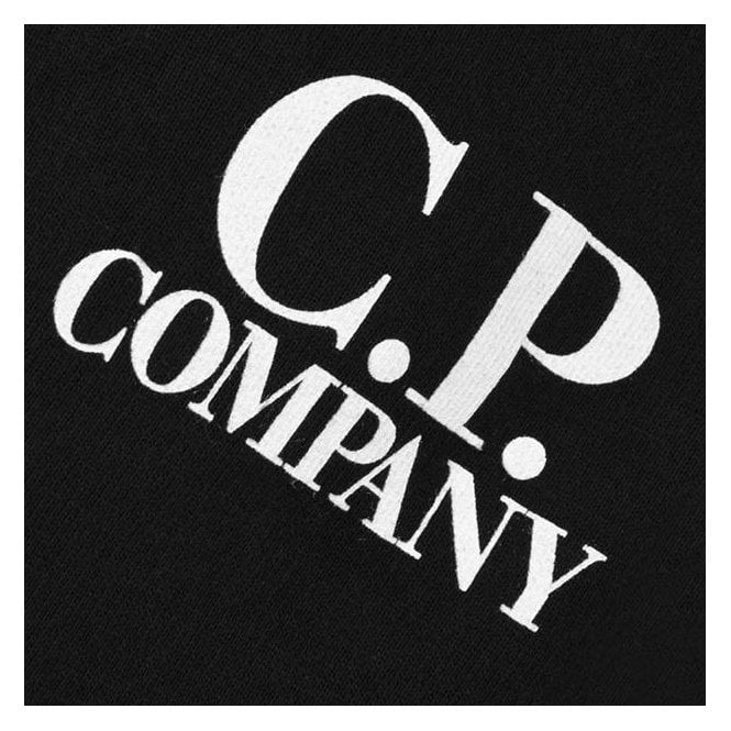 C.P Company Boys Logo Print Hoodie Black