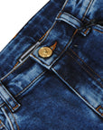 Young Versace Boys Gold Button Jeans Blue