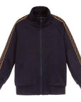 Fendi Boys Tape Logo Sweatshirt Navy