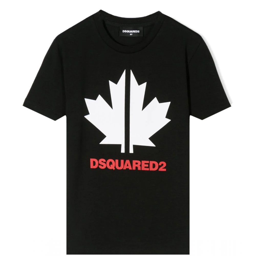 Dsquared2 Boys Sport Maple Leaf T-Shirt Black