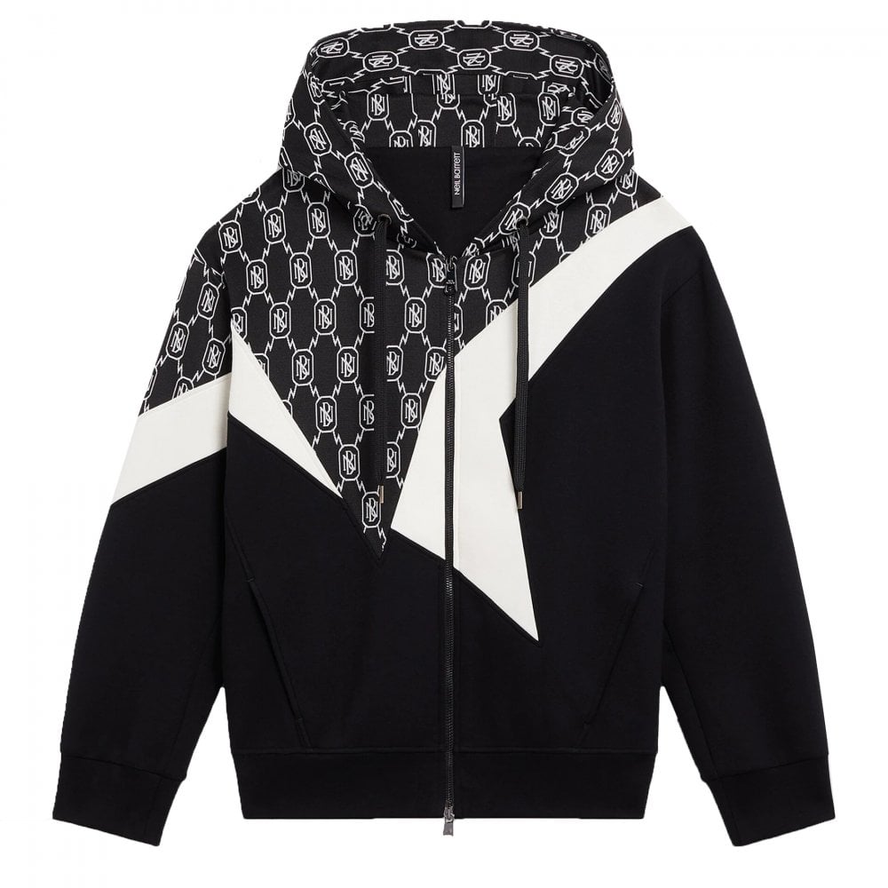 Neil Barrett Men&#39;s Patch Bolt Hoodie Black