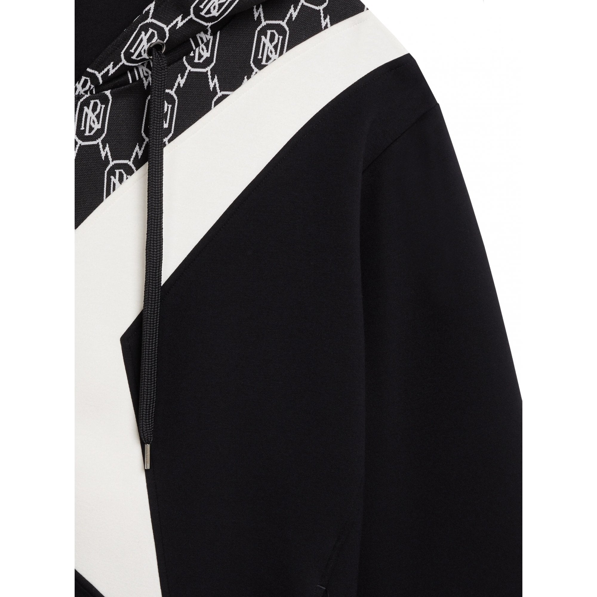 Neil Barrett Men&#39;s Patch Bolt Hoodie Black