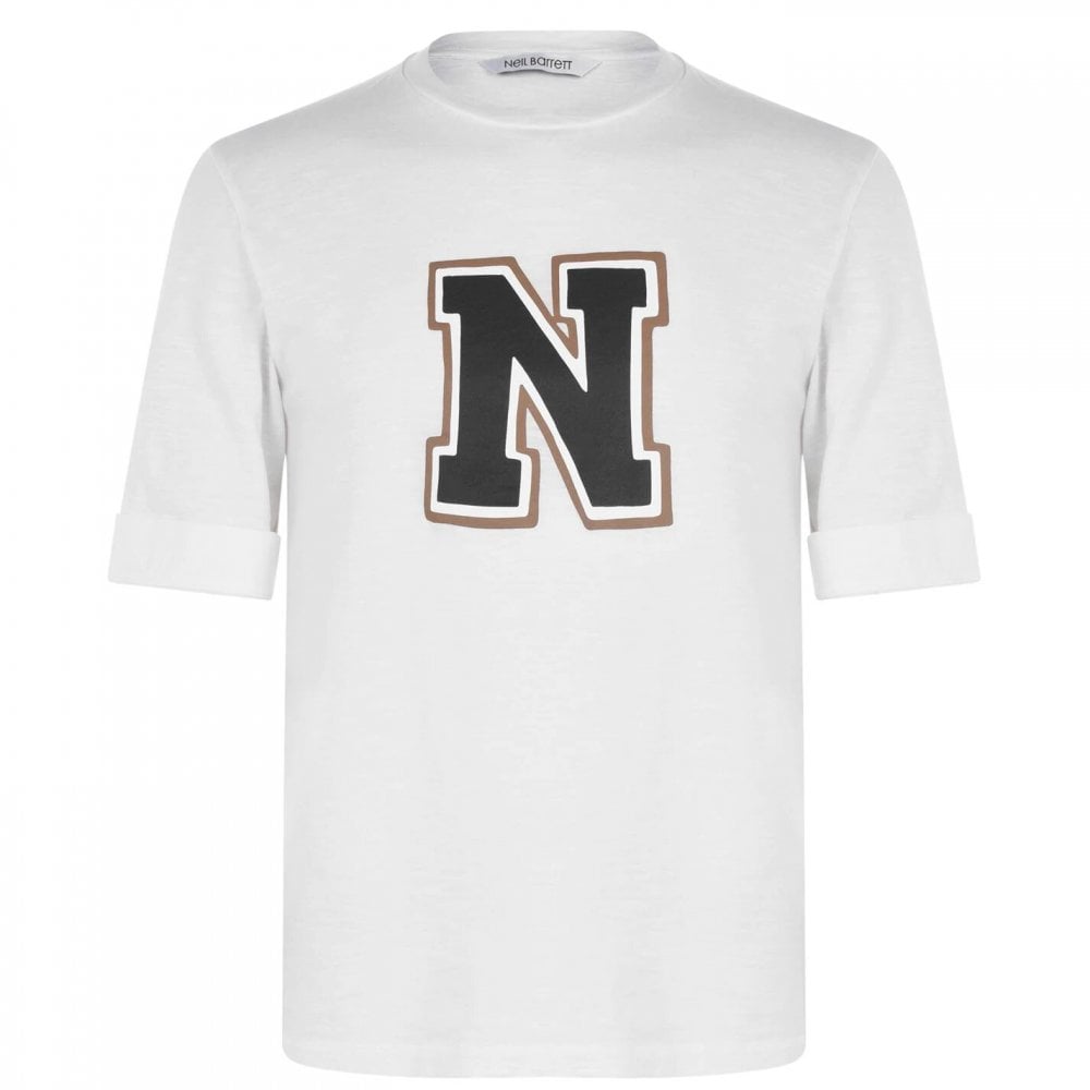 Neil Barrett Men&#39;s College T-shirt White