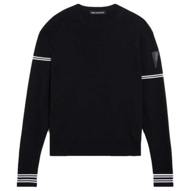 Neil Barrett Men&#39;s Stripe Techno Knit Black