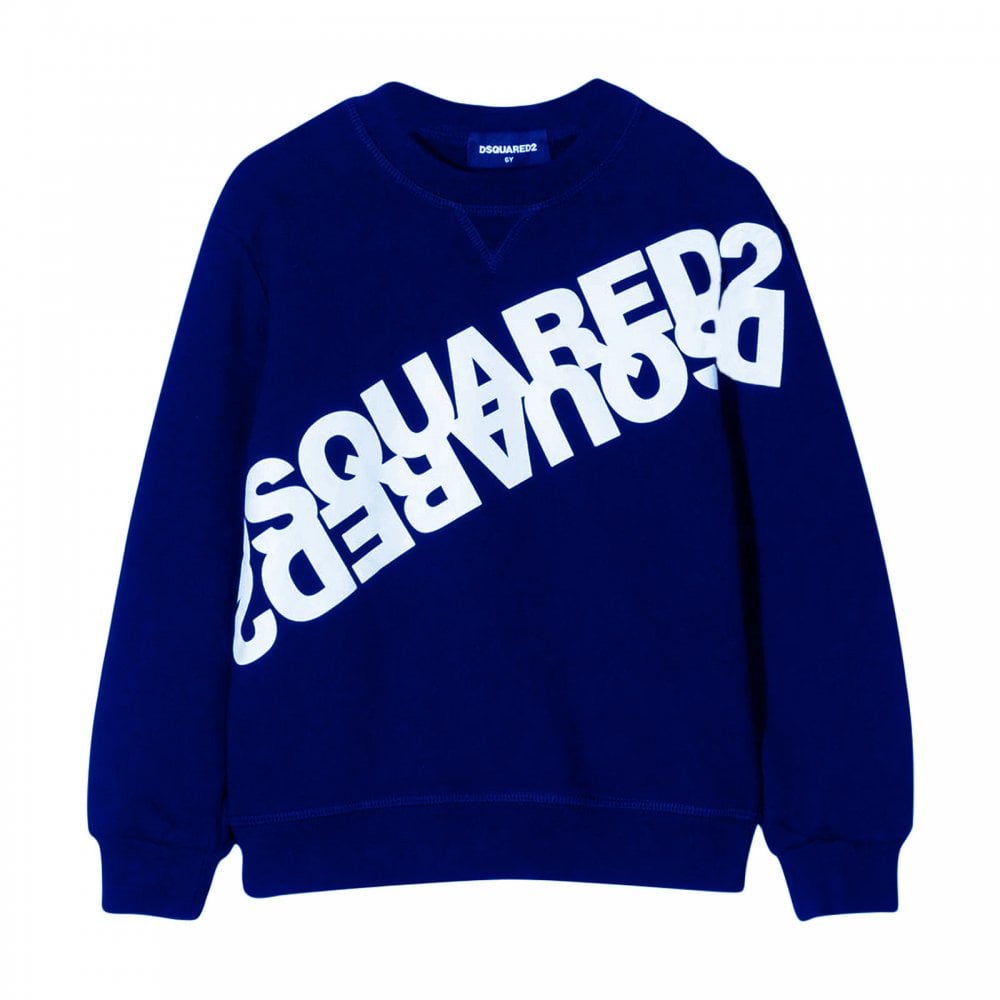 Dsquared2 Boys Mirrored Logo Sweatshirt Blue