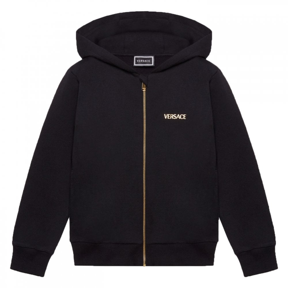 Versace Boys Zip Hoodie Black