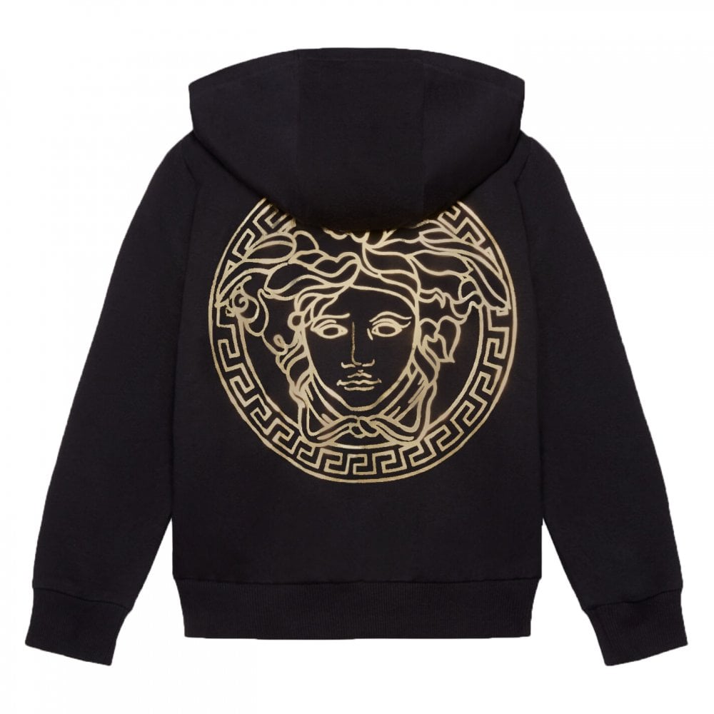 Versace Boys Zip Hoodie Black