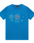 Versace Boys Triple Medusa T-shirt Blue