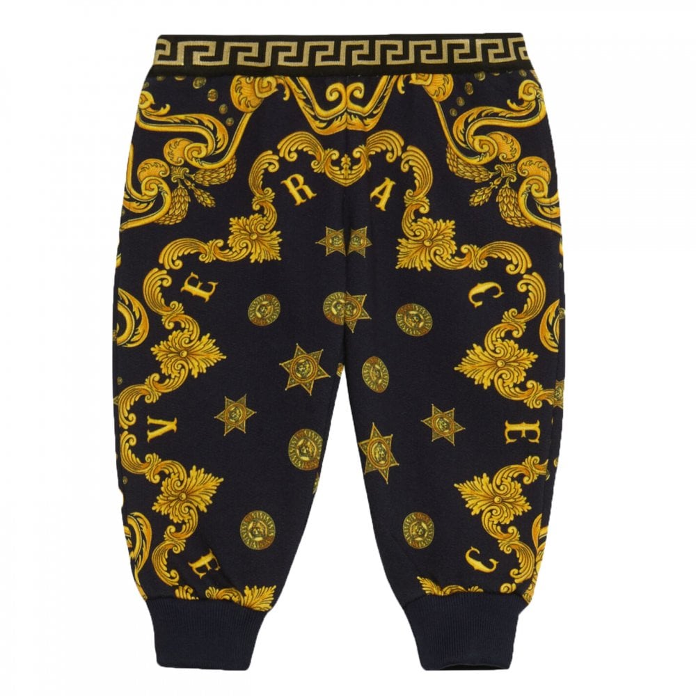 Versace Baby Boys Baroque Print Joggers Navy
