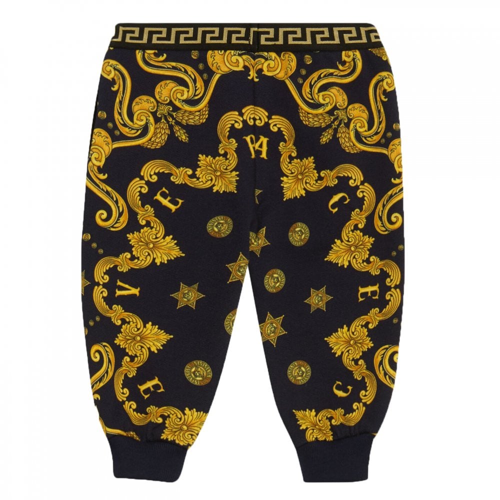 Versace Baby Boys Baroque Print Joggers Navy