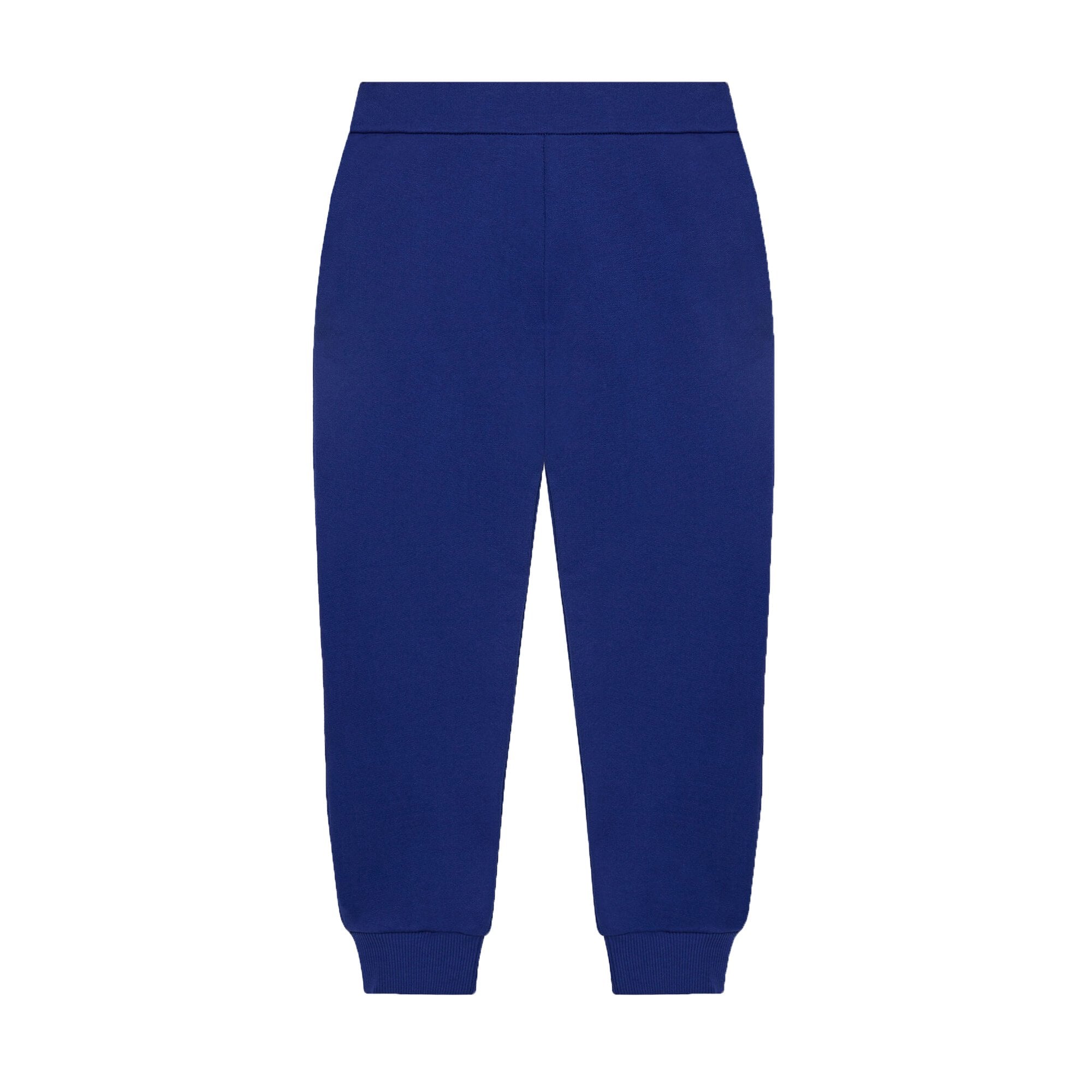 Versace Boys Cotton Logo Joggers Blue