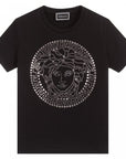 Versace Boys Studded Medusa T-shirt Black