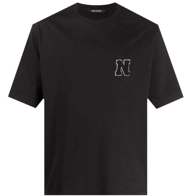 Neil Barrett Men&#39;s Applique Patch T-Shirt Black