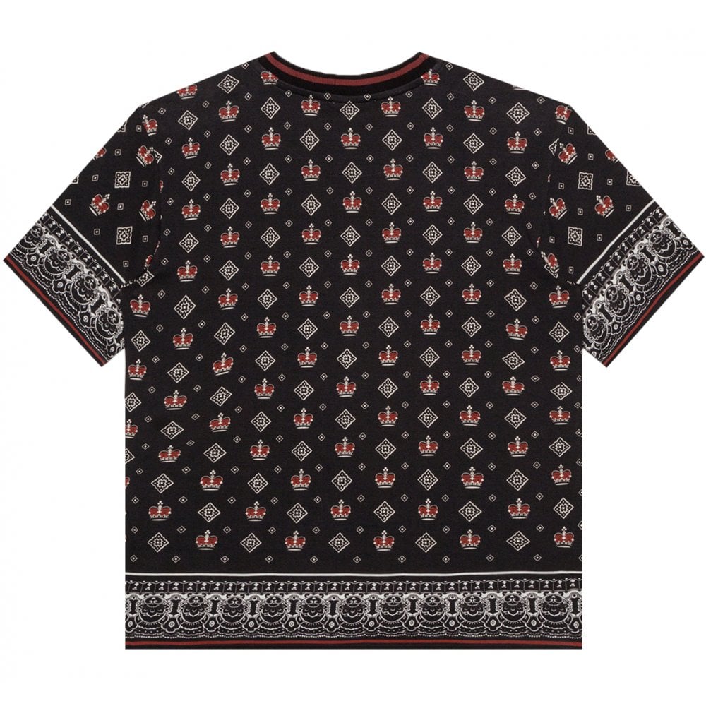 Dolce &amp; Gabbana Boys Patterned Cotton T-Shirt Black