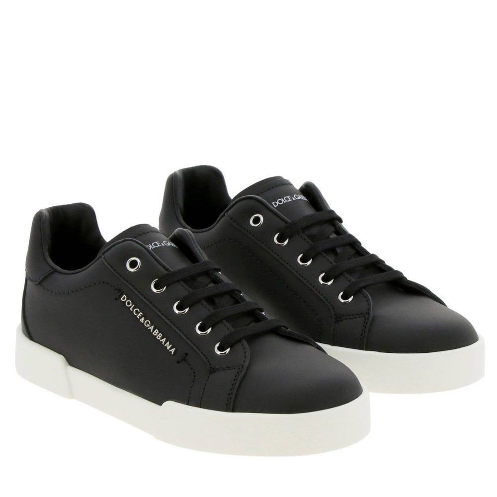 Dolce &amp; Gabbana Boys Leather Trainers Black