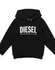 Diesel Boys Sdivision Logo Hoodie Black