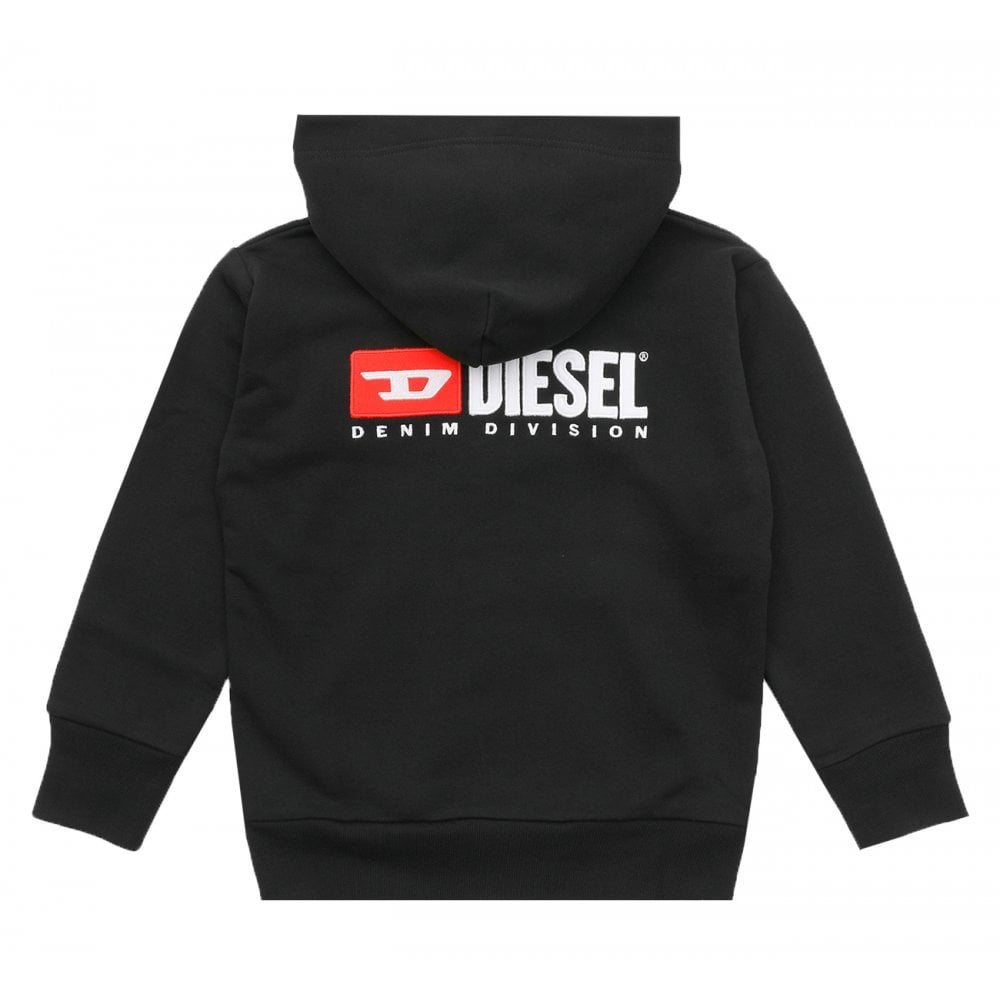 Diesel Boys Cotton Logo Hoodie Black